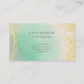 Elegant Teal Gold Business Card