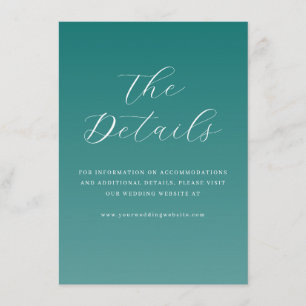 Elegant Teal Gradient Calligraphy Enclosure Card