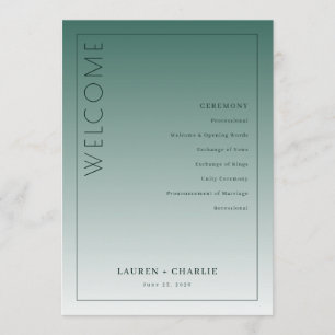 Elegant Teal Gradient Ceremony Schedule Programme
