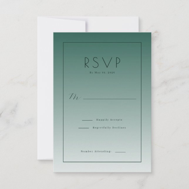 Elegant Teal Gradient RSVP Card (Front)
