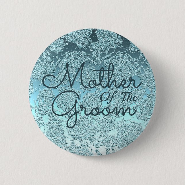 Elegant Teal Green Wedding Mother Of The Groom 6 Cm Round Badge (Front)