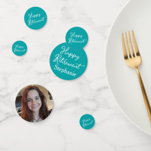 Elegant Teal Happy Retirement Party Confetti
