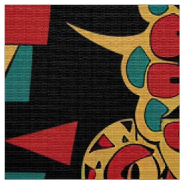 Elegant Teal "Heritage-Inspired Patterns" Polyeste Fabric (Swatch)