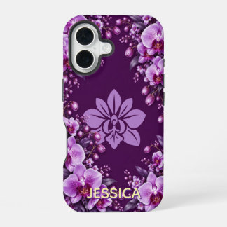 Elegant Teal Iris Flowers Custom iPhone 16 Case