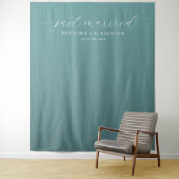 Elegant Teal Just Married