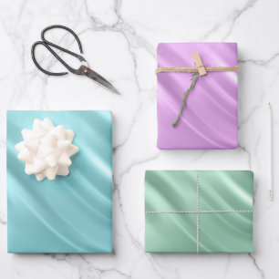 Elegant Teal Lilac Aqua Blue Swirl Pattern  Wrapping Paper Sheet
