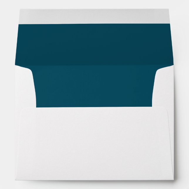 Elegant Teal Lined Wedding Envelope (Back (Bottom))