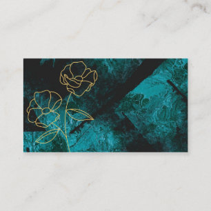 Elegant Teal Marble & Black Design Business Card
