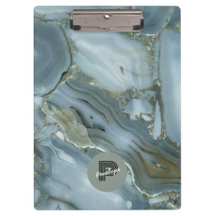 Elegant Teal Marble effect Personalise Clipboard