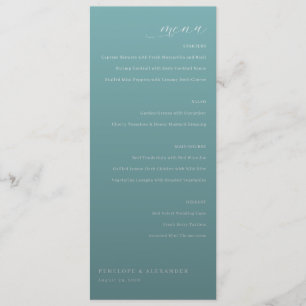 Elegant Teal Menu Card