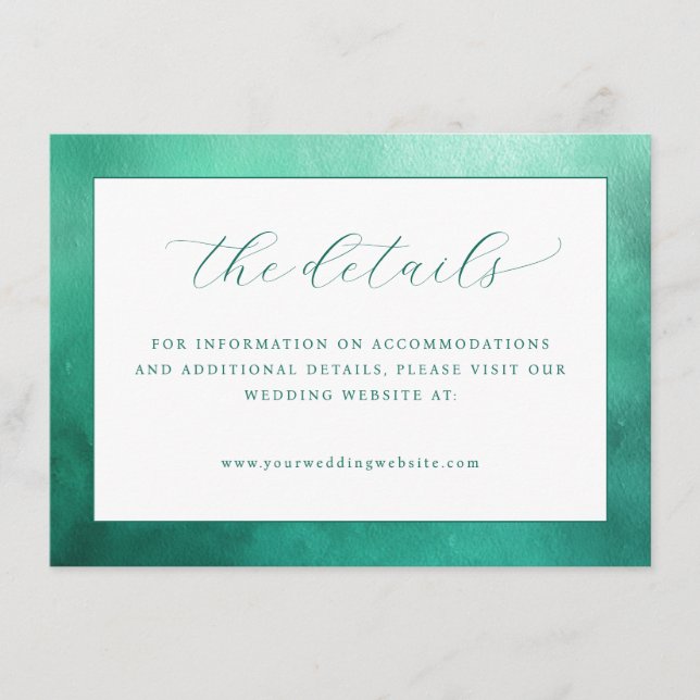 Elegant Teal Minimalist Border Enclosure Card (Front)