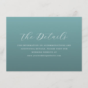 Elegant Teal Minimalist Calligraphy Enclosure Card