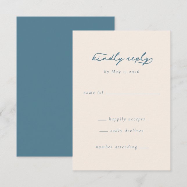 Elegant Teal Minimalist Invite (Front/Back)