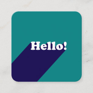 Elegant Teal pastel blue trendy hello typography Square Business Card