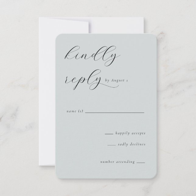 Elegant Teal RSVP Card (Front)