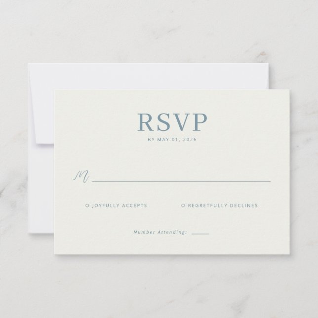 Elegant Teal RSVP Card (Front)