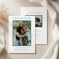 Elegant Teal Two Sided Photo Wedding
