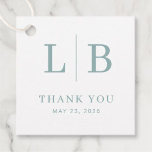 Elegant Teal Typographic Thank You Favour Tags