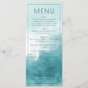 Elegant Teal Watercolor Menu