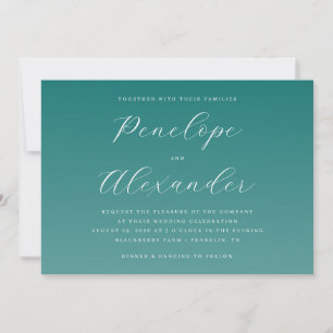 Elegant Teal Wedding Invitation