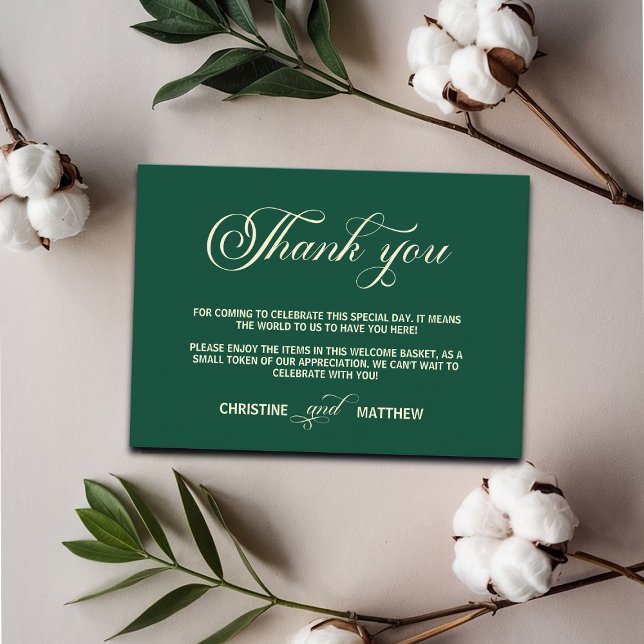 Elegant Teal Welcome Gift Bag Basket Place Card (Creator Uploaded)