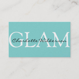 Elegant Teal White and Black Business Card