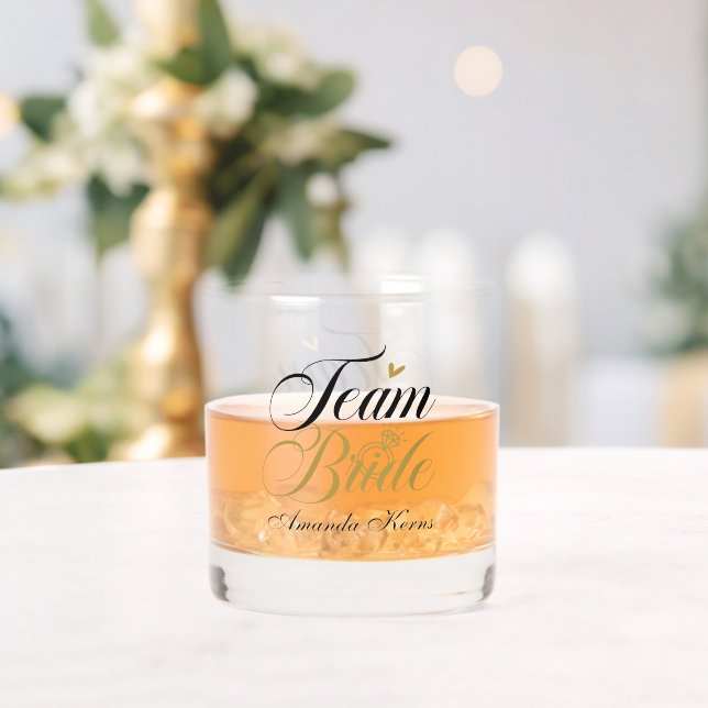 Elegant Team Bride add name Wedding Whiskey Glass (Insitu (Wedding))
