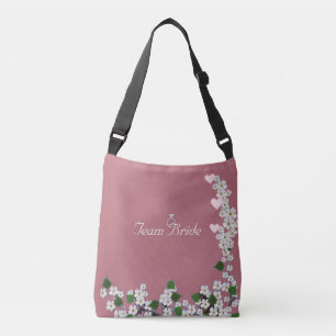 Elegant Team Bride Flowers on Rose Gold Crossbody Bag