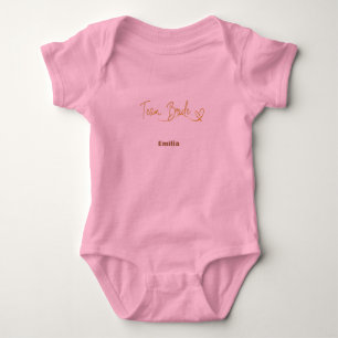 Elegant team bride Hot Pink Bridesmaid bridal name Baby Bodysuit