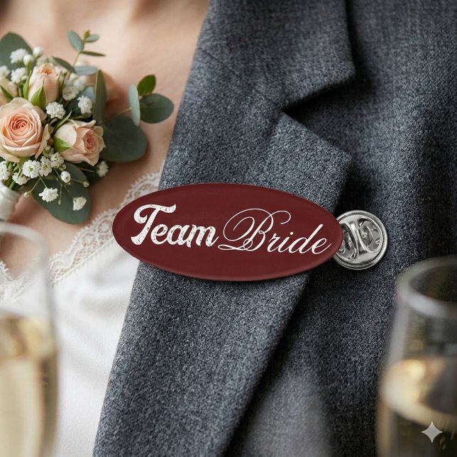Elegant Team Bride Wedding Party Name Tag Badge (Elegant Team Bride Wedding Party Name Tag Badge)