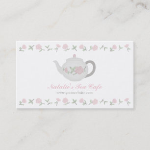 Elegant Teapot Tea Cafe Business Cards