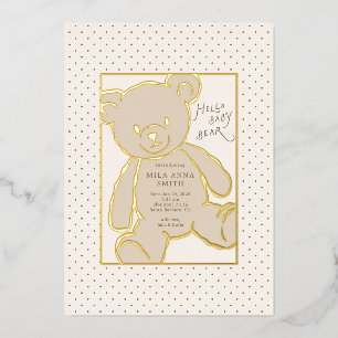Elegant Teddy Bear Baby Annnouncement
