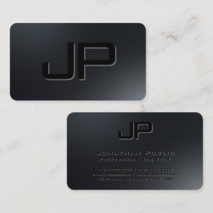 Elegant Template Black Monogram Premium Silk Business Card