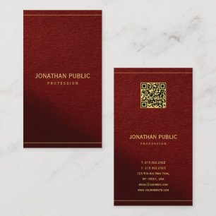 Elegant Template Gold Text With QR Code Luxurious Business Card