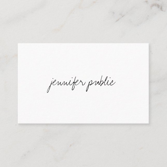 Elegant Template Modern Handwriting Script Simple Business Card (Front)