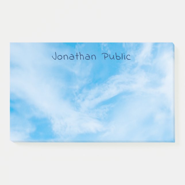 Elegant Template White Clouds Blue Sky Modern Post-it Notes (Front)