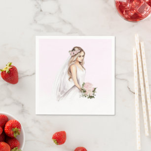 Elegant Tender Pink Bride-To-Be Bridal Shower Napkin