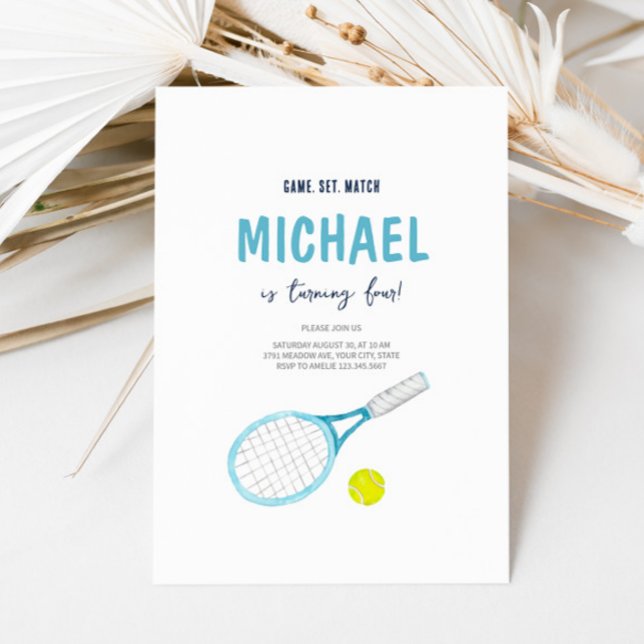 Elegant Tennis Birthday Invitation  (Creator Uploaded)
