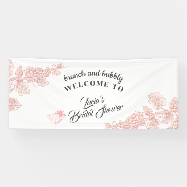 Elegant Tequila Pink Fun Bridal Shower Welcome Banner (Horizontal)