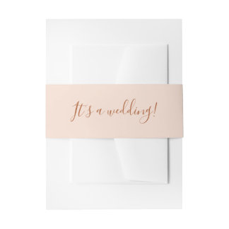 Elegant Terra Cotta It's a Wedding Invitation Belly Band