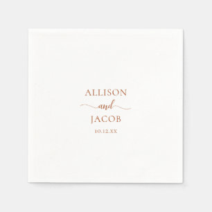 Elegant Terra Cotta Script Wedding Napkin