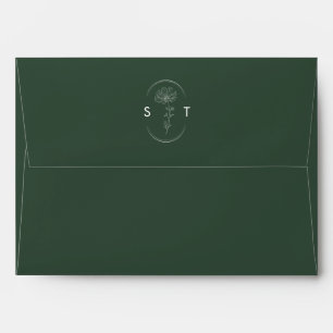 Elegant Terracotta and Green with Cosmos Flower Envelope