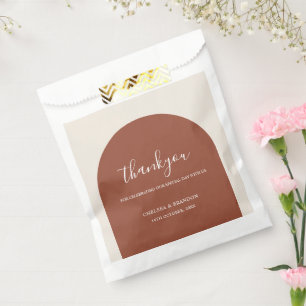 Elegant Terracotta Arch Boho Wedding Thank You Favour Bags