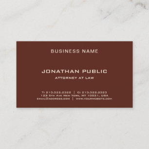 Elegant Terracotta Attorney at Law Lawyer Business Card