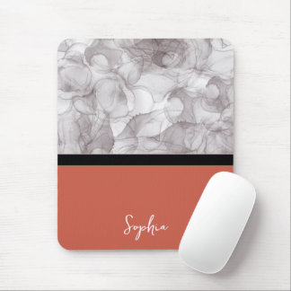 Elegant terracotta background and gray marble with mouse pad