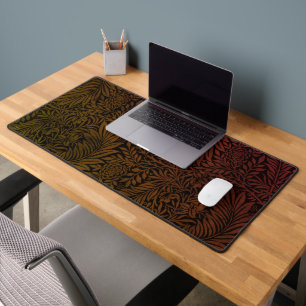 Elegant Terracotta Boho Botanical Pattern Desk Mat