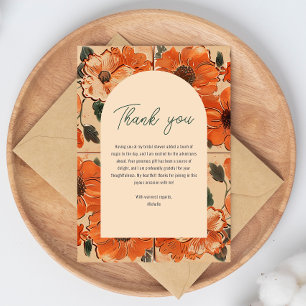 Elegant Terracotta Boho Bridal Shower Thank You Card