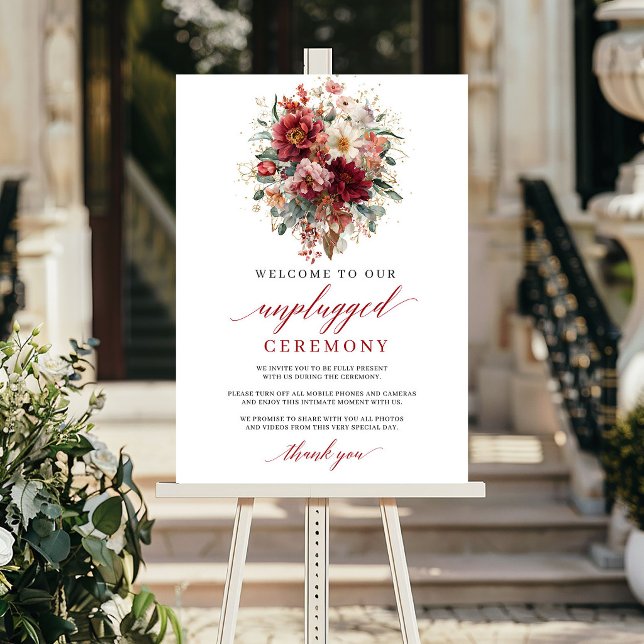 Elegant Terracotta Boho Unplugged Ceremony Sign (Elegant Terracotta Boho Unplugged Ceremony Sign

)