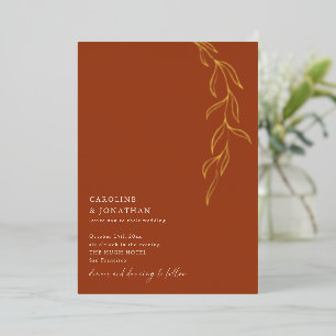 Elegant Terracotta Botanical Fall Wedding Gold