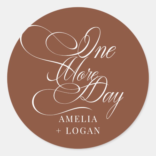 Elegant Terracotta Calligraphy  | Rehearsal Dinner Classic Round Sticker (Front)